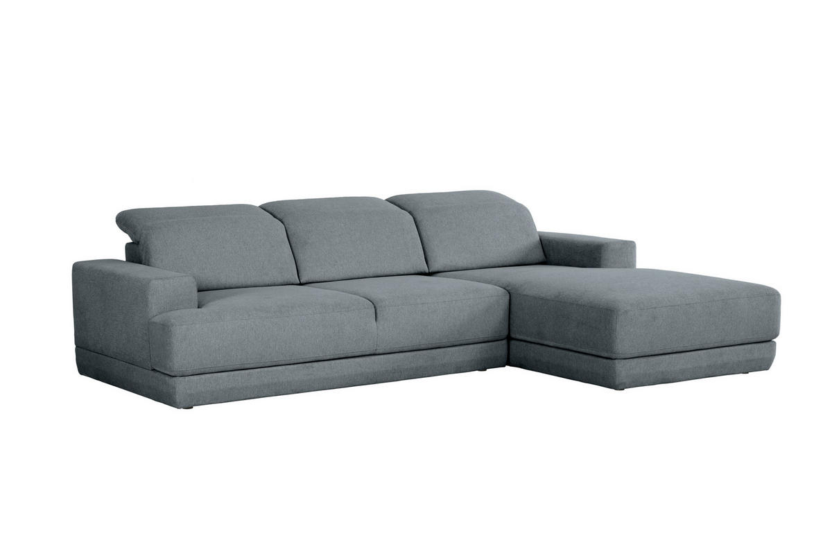 ECKSOFA Grau Webstoff  - Schwarz/Grau, Design, Kunststoff/Textil (204/293cm) - MID.YOU