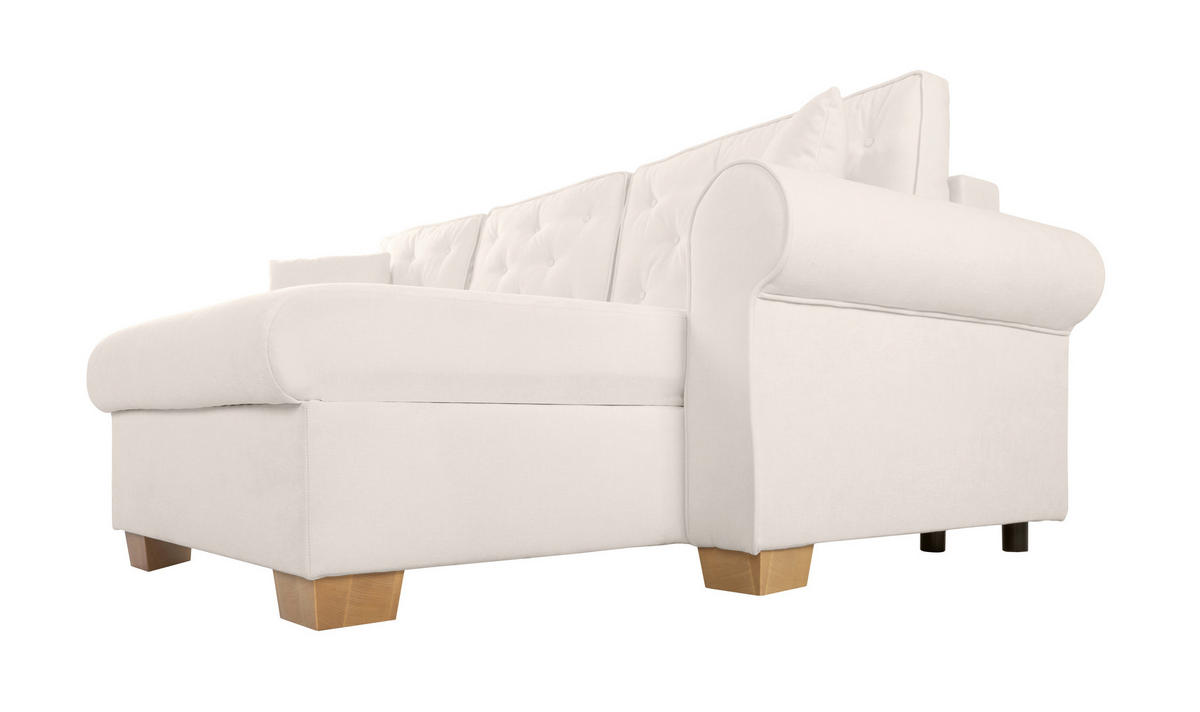 ECKSOFA Arles Creme  - Buchefarben/Creme, Design, Holz/Textil (266/161cm) - MID.YOU
