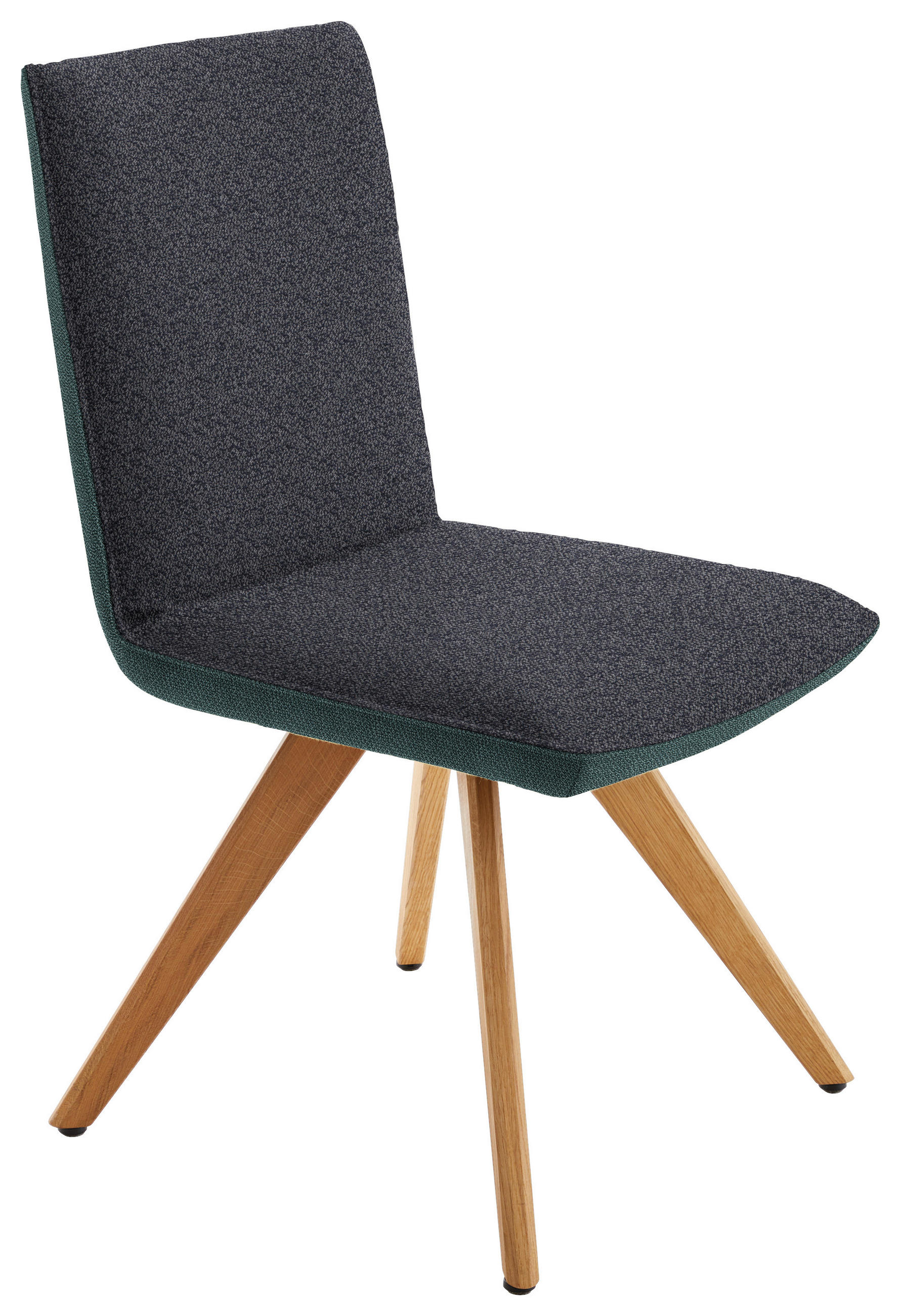 STUHL  in Flachgewebe  - Dunkelgrau/Eichefarben, Design, Holz/Textil (48/91/63cm) - Koinor
