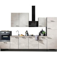 KÜCHENLEERBLOCK 340 cm   in Graphitfarben, Grau, Weiß  - Schwarz/Graphitfarben, Design, Holzwerkstoff/Metall (340cm) - Xora