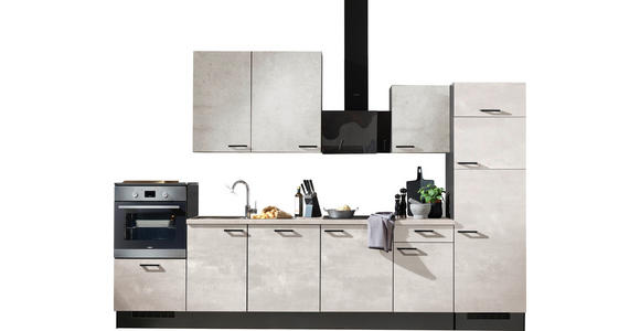 KÜCHENLEERBLOCK 340 cm   in Graphitfarben, Grau, Weiß  - Schwarz/Graphitfarben, Design, Holzwerkstoff/Metall (340cm) - Xora