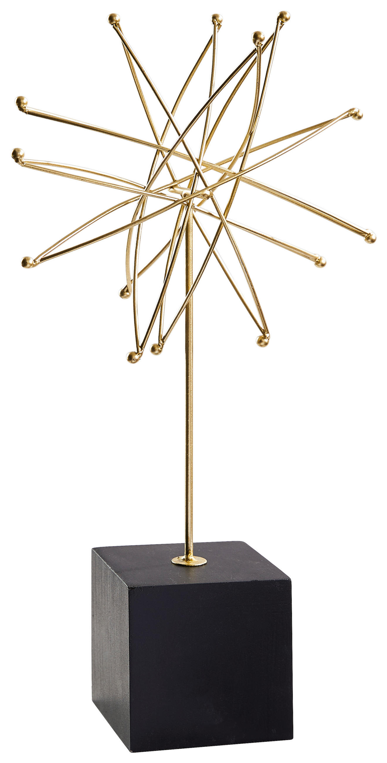 SKULPTUR - Goldfarben/Schwarz, Trend, Holz/Metall (18,5/35,5/10cm) - Ambia Home