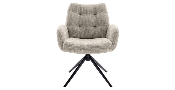 ARMLEHNSTUHL  Stoffauswahl, Typenauswahl Webstoff  - Schwarz/Cappuccino, Design, Textil/Metall (72/95/77cm) - Novel