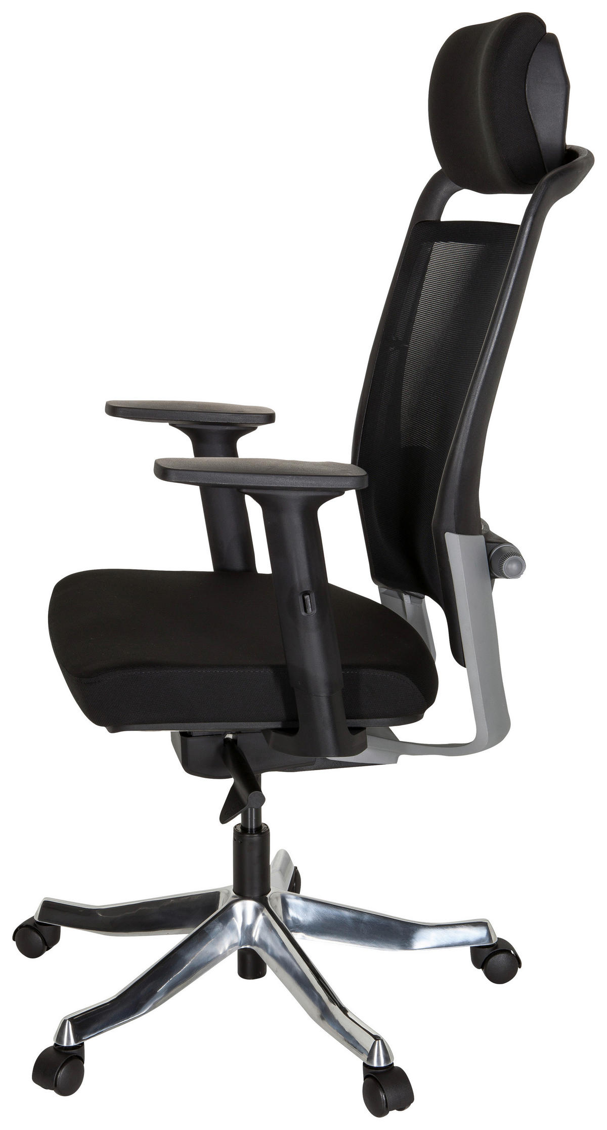 SNURRSTOL  i nätklädsel, flatväv svart  - silver/svart, Modern, metall/textil (68/120/55cm) - MID.YOU