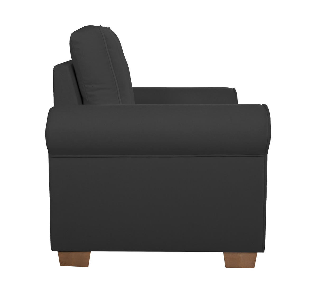 SESSEL in Anthrazit  - Anthrazit/Buchefarben, Design, Holz/Textil (93/89/82cm) - MID.YOU