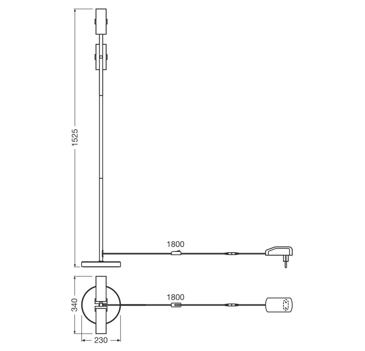 LED-STEHLEUCHTE 34/23/152,5 cm    - Schwarz, Design, Kunststoff (34/23/152,5cm) - Osram