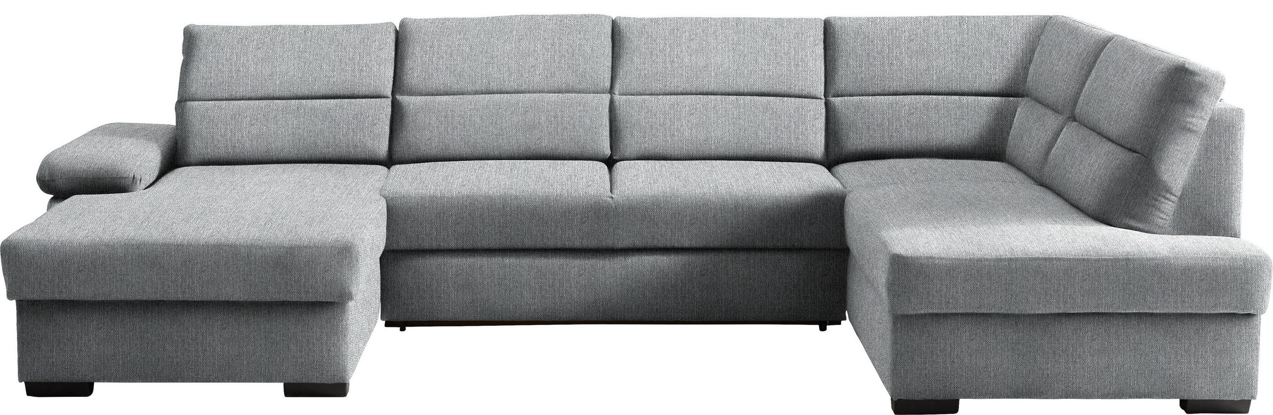 WOHNLANDSCHAFT Webstoff Grau  - Dunkelbraun/Grau, Konventionell, Kunststoff/Textil (166/319/183cm) - Cantus