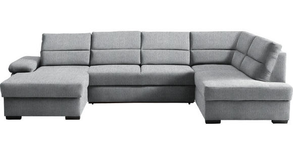 WOHNLANDSCHAFT  in Webstoff Grau  - Dunkelbraun/Grau, KONVENTIONELL, Kunststoff/Textil (166/319/183cm) - Cantus