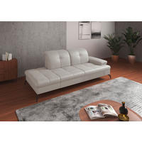 RÉCAMIERE Weiß Echtleder  - Schwarz/Weiß, KONVENTIONELL, Leder/Metall (231/90/122cm) - Sit & More