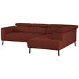 ECKSOFA  in Chenille Rostfarben  280/205 cm  - Rostfarben/Schwarz, Design, Textil/Metall (280/205cm) - Xora