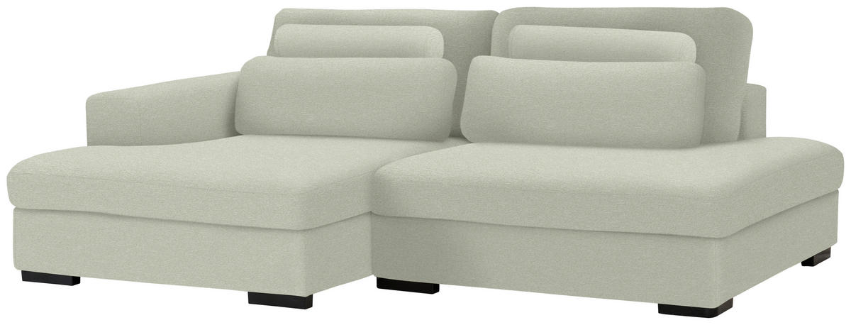 ECKSOFA in Chenille Greige  - Greige/Schwarz, Design, Kunststoff/Textil (158/223cm) - Lomoco
