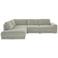 ECKSOFA in Chenille, Jacquard Silberfarben  - Silberfarben/Schwarz, Design, Kunststoff/Textil (242/316cm) - Niels Andersson