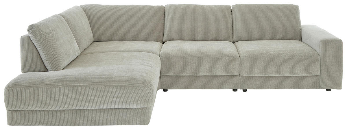 ECKSOFA in Chenille, Jacquard Silberfarben  - Silberfarben/Schwarz, Design, Kunststoff/Textil (242/316cm) - Niels Andersson