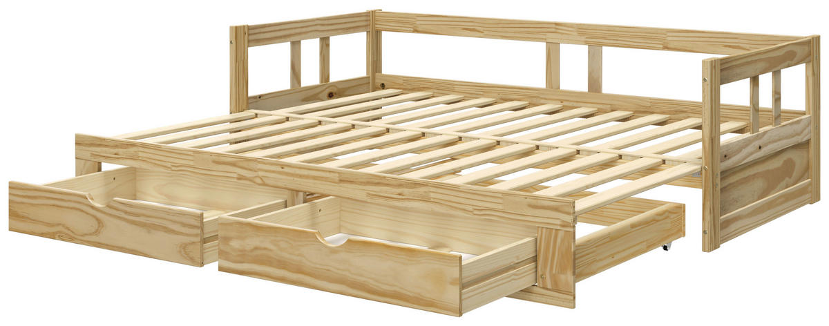 AUSZIEHBETT 90/200 cm  in Naturfarben  - Naturfarben, MODERN, Holz/Holzwerkstoff (90/200cm) - MID.YOU