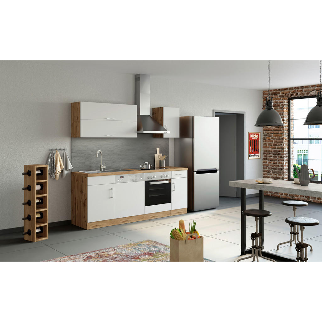 Küchenzeile Sorrento ohne Geräte 210 cm Weiß