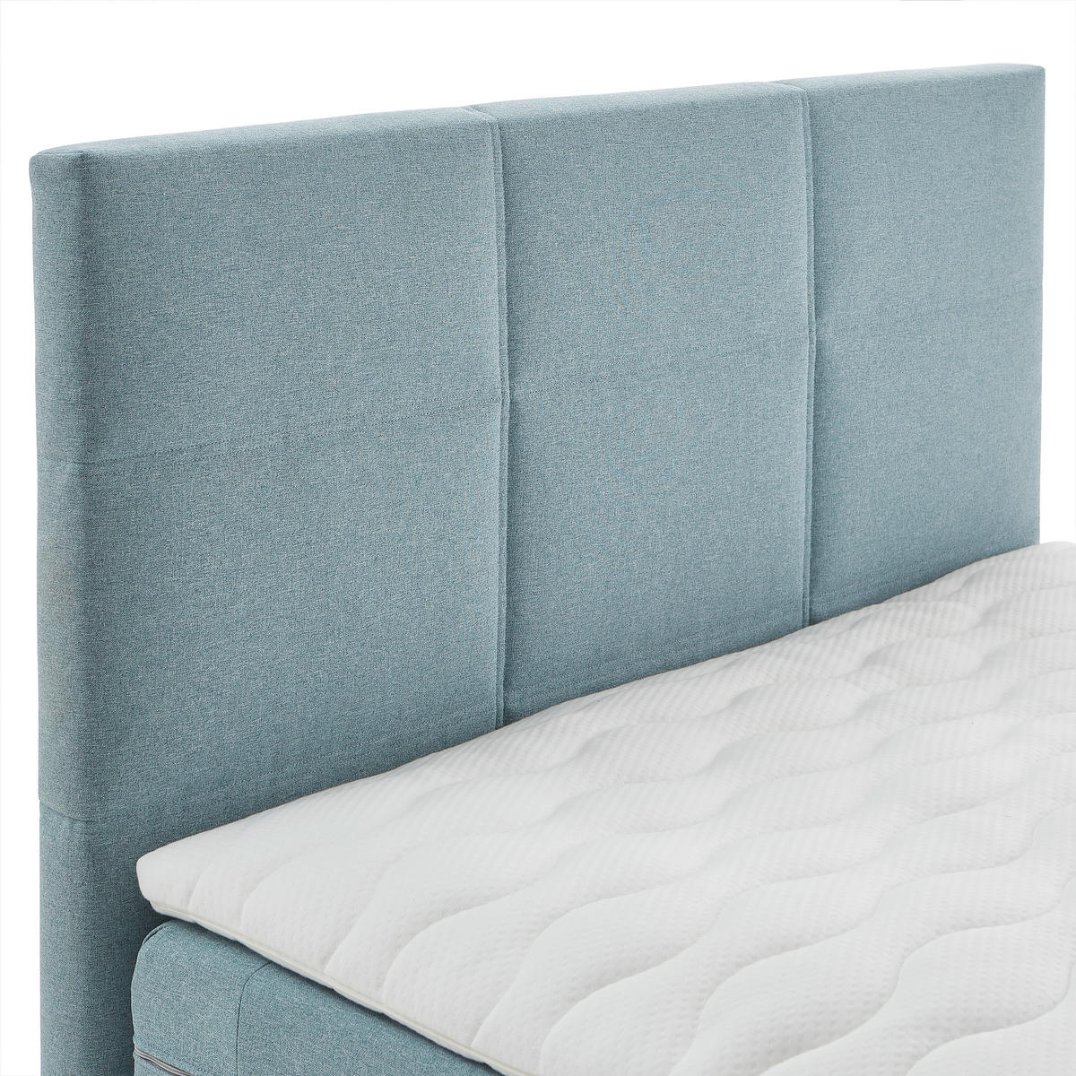 BOXSPRINGBETT 90/200 cm,  in Hellblau  - Schwarz/Hellblau, Design, Kunststoff/Textil (90/200cm) - Welnova