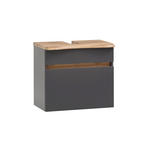 WASCHBECKENUNTERSCHRANK 61/55/40 cm  - Eiche Wotan/Graphitfarben, Natur, Holzwerkstoff (61/55/40cm) - Xora