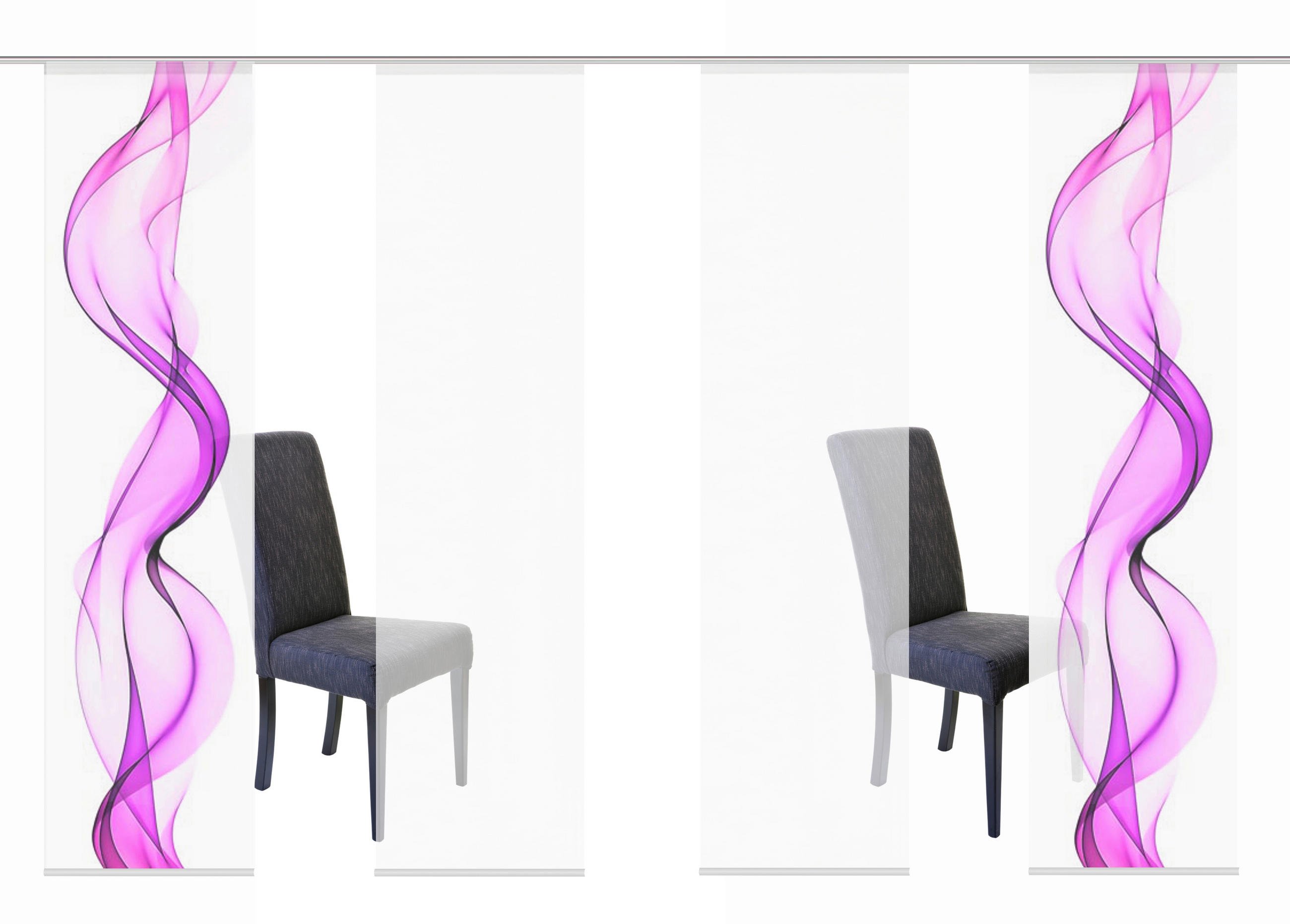 FLÄCHENVORHANG in Beere halbtransparent  - Beere, Design, Textil (4x60/245cm)