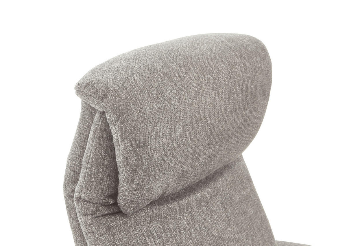 RELAXSESSEL Flachgewebe Relaxfunktion, Rücken echt    - Greige/Schwarz, Design, Textil/Metall (77/115/89cm) - Pure Home Comfort
