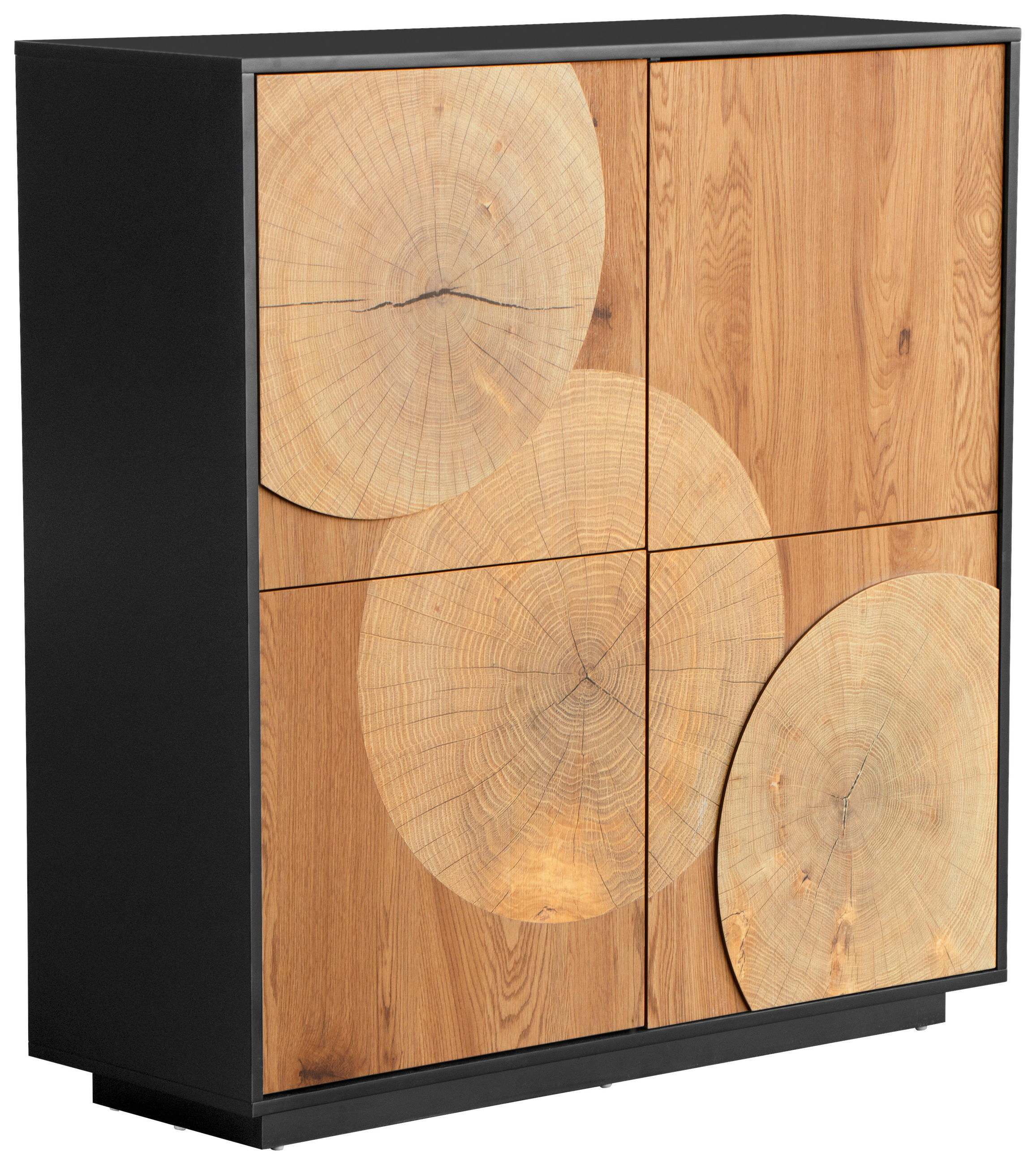KOMMODE  in 110/115,5/40 cm  - Eichefarben/Schwarz, LIFESTYLE, Holzwerkstoff (110/115,5/40cm) - Xora
