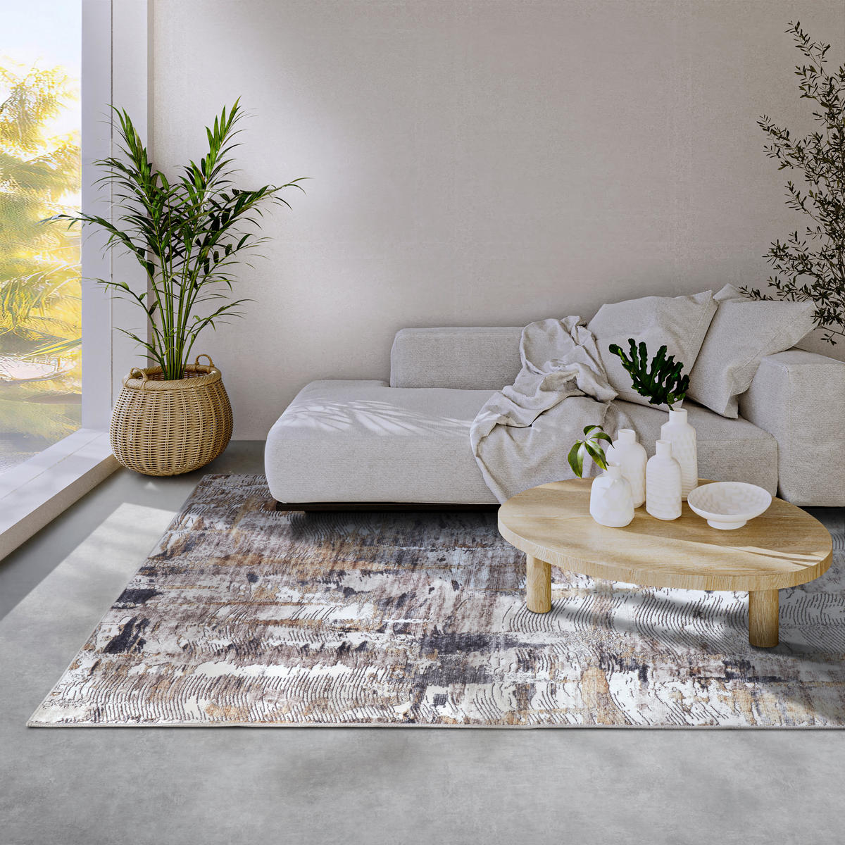 FLACHWEBETEPPICH 160/230 cm Imagination Anthrazit, Goldfarben  - Anthrazit/Goldfarben, Design, Kunststoff (160/230cm)