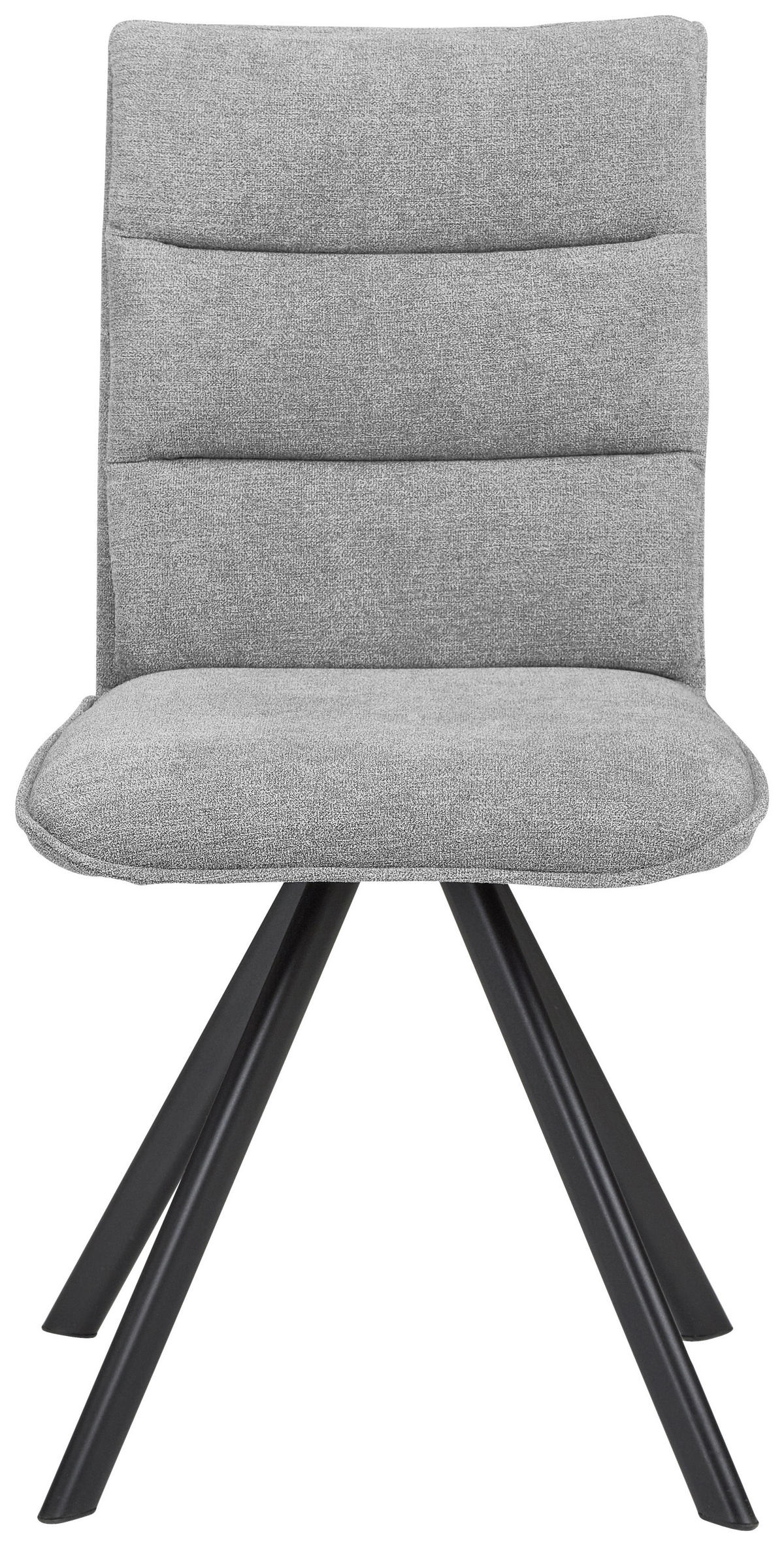STUHL  in Stahl beflockt  - Schwarz/Grau, Design, Textil/Metall (47,5/92/59cm) - Cantus