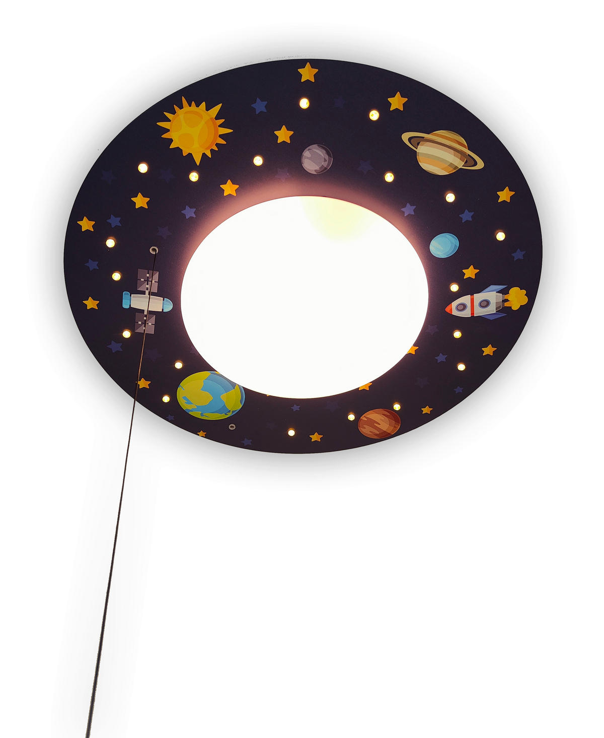 DĚTSKÉ STROPNÍ SVÍTIDLO, 54/11 cm  - bílá/vícebarevná, Basics, kompozitní dřevo/plast (54/11cm)