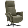 RELAXSESSEL in Leder Grün, Grau  - Schwarz/Grau, Design, Leder/Metall (83/123/87cm) - Valdera