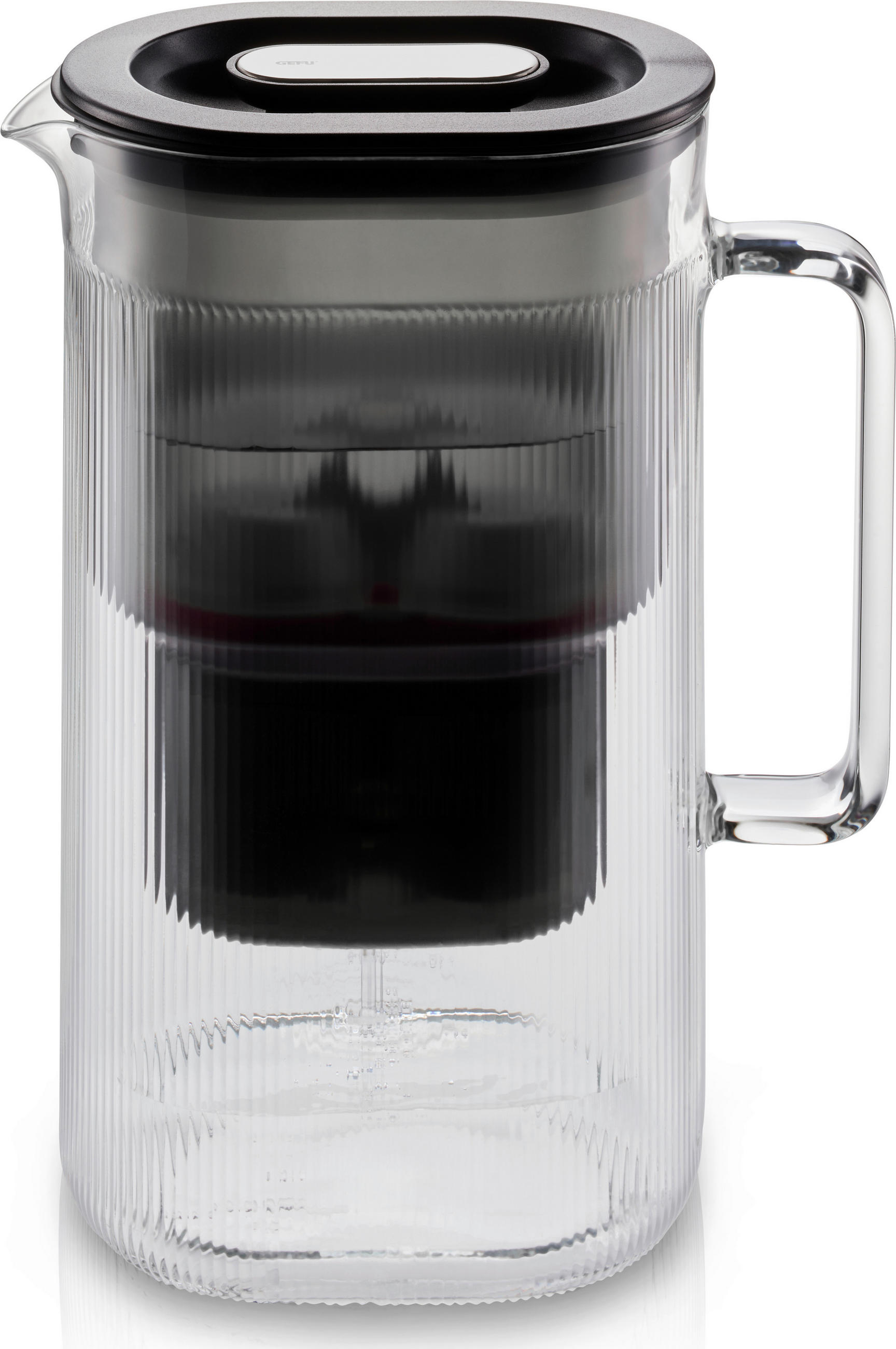 TISCHWASSERFILTER PURALIS Schwarz, Transparent  - Transparent/Schwarz, Basics, Glas/Kunststoff (21/10,5/26,3cm) - Gefu