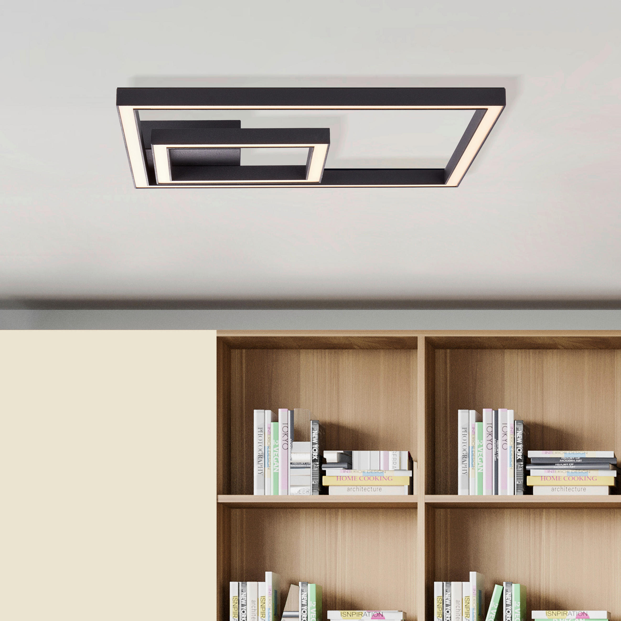 LED-DECKENLEUCHTE Quon   - Schwarz, Design, Kunststoff/Metall (5,5/40/40cm)