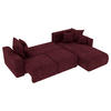 ECKSOFA in Samt Bordeaux  293/195 cm  - Chromfarben/Bordeaux, KONVENTIONELL, Kunststoff/Textil (293/195cm) - Carryhome