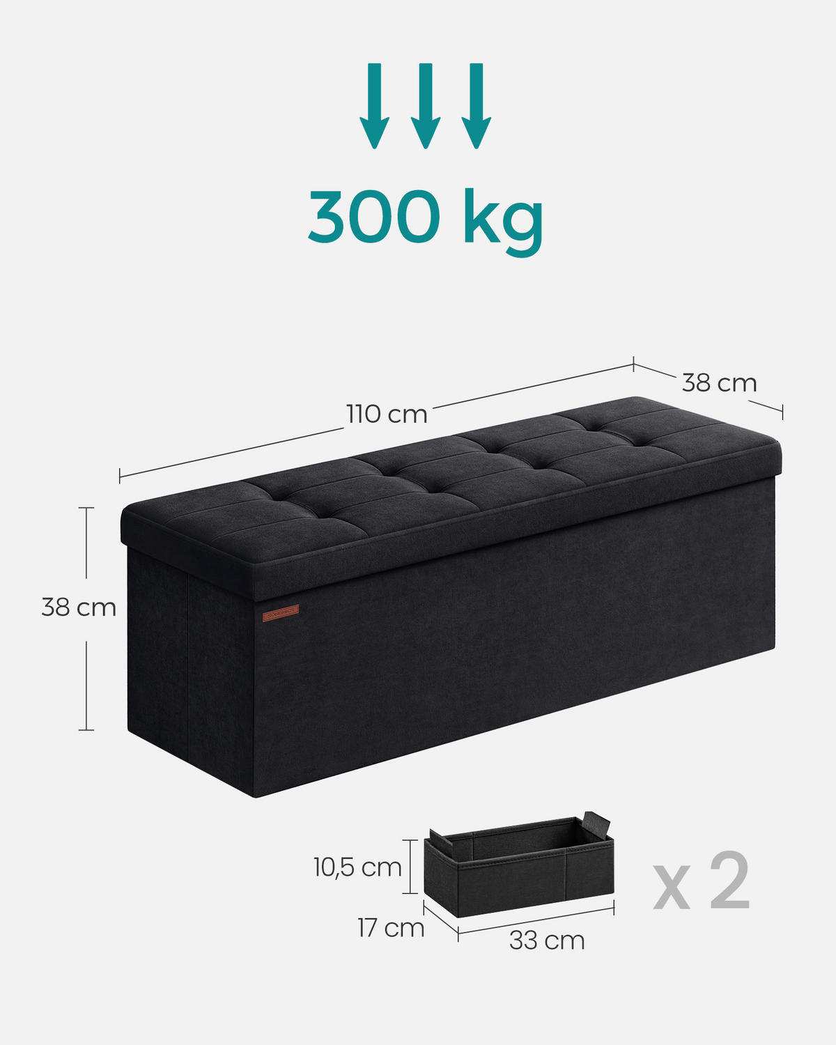 SITZBOX  - Schwarz, Basics, Textil (110/38/38cm)