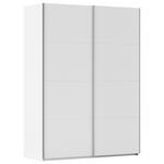 SCHWEBETÜRENSCHRANK 162/236/68 cm 2-türig Weiß  - Alufarben/Weiß, Basics, Holzwerkstoff/Metall (162/236/68cm) - Novel