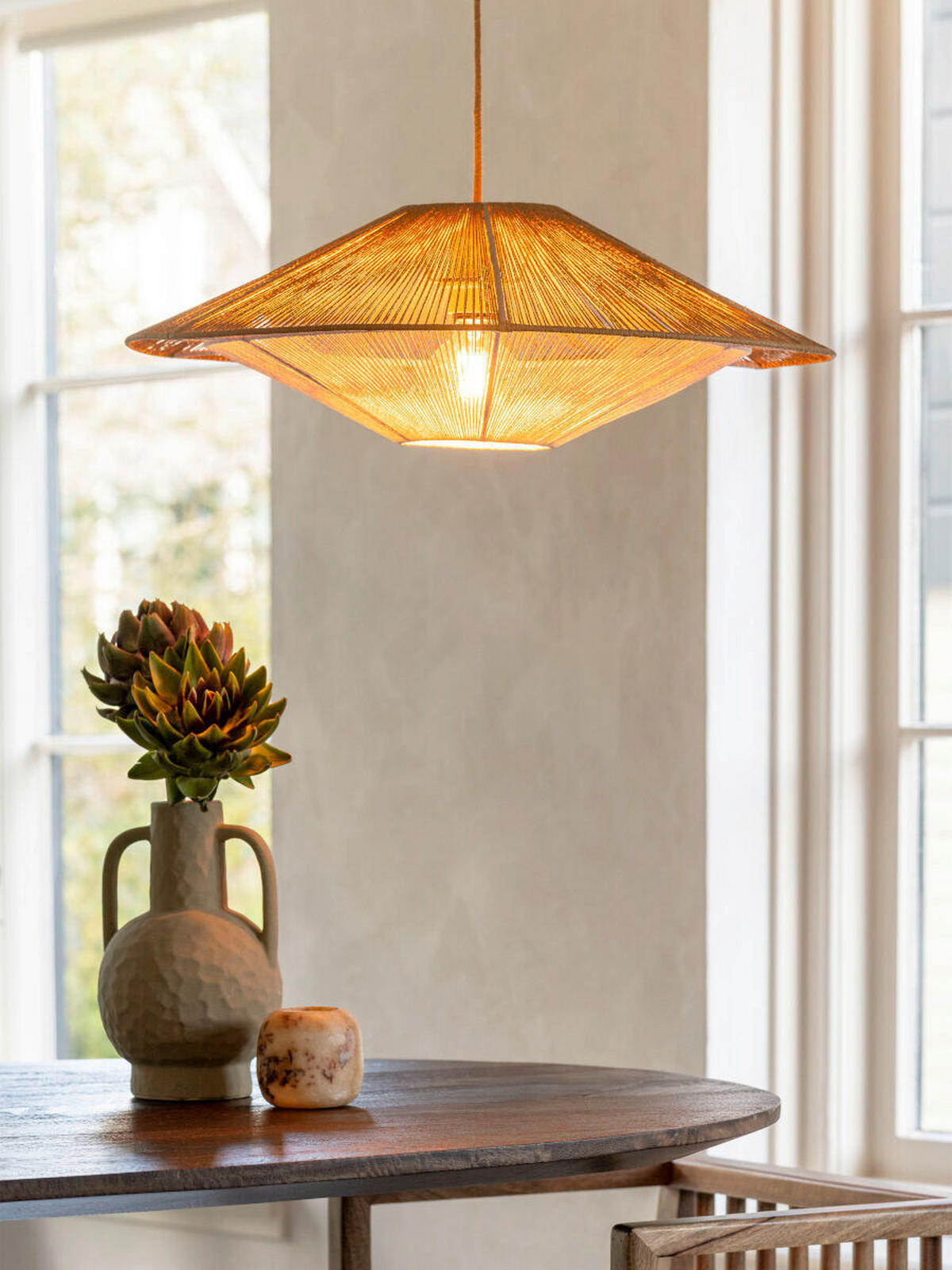 Lampă Suspendată 60/60/270 cm  - alb/maro deschis, Trend, hârtie (60/60/270cm) - Good & Mojo