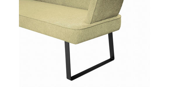 SITZBANK 185/91/66 cm Webstoff Schwarz, Hellgrün - Schwarz/Hellgrün, Design, Textil/Metall (185/91/66cm) - Novel