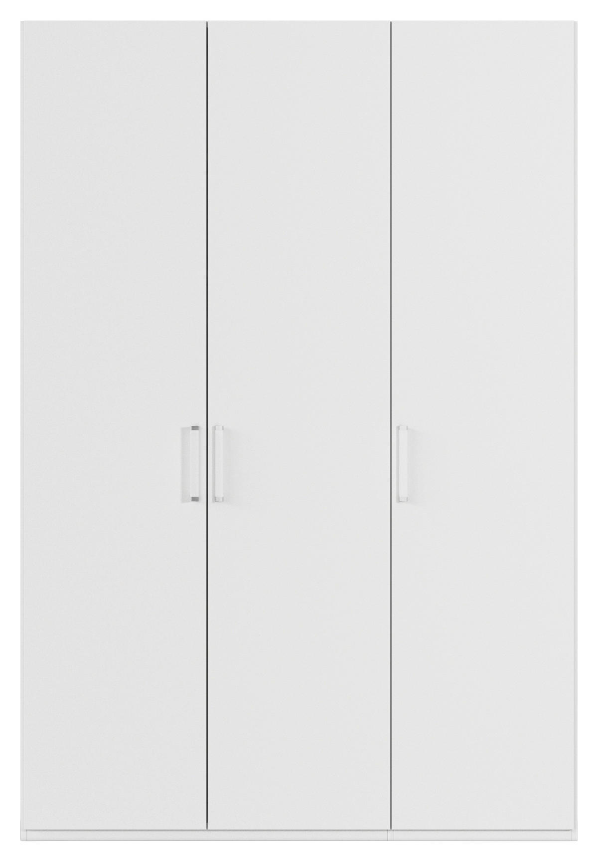 DREHTÜRENSCHRANK  in Weiß  - Silberfarben/Weiß, Design, Holzwerkstoff/Kunststoff (151/223/60cm) - Novel