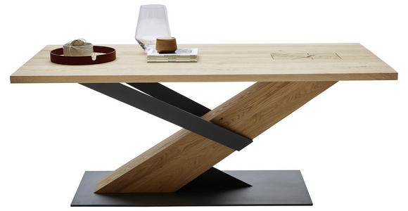 ESSTISCH Kerneiche vollmassiv rechteckig Anthrazit, Eichefarben - Eichefarben/Anthrazit, Natur, Holz/Metall (190/95/76cm) - Valnatura