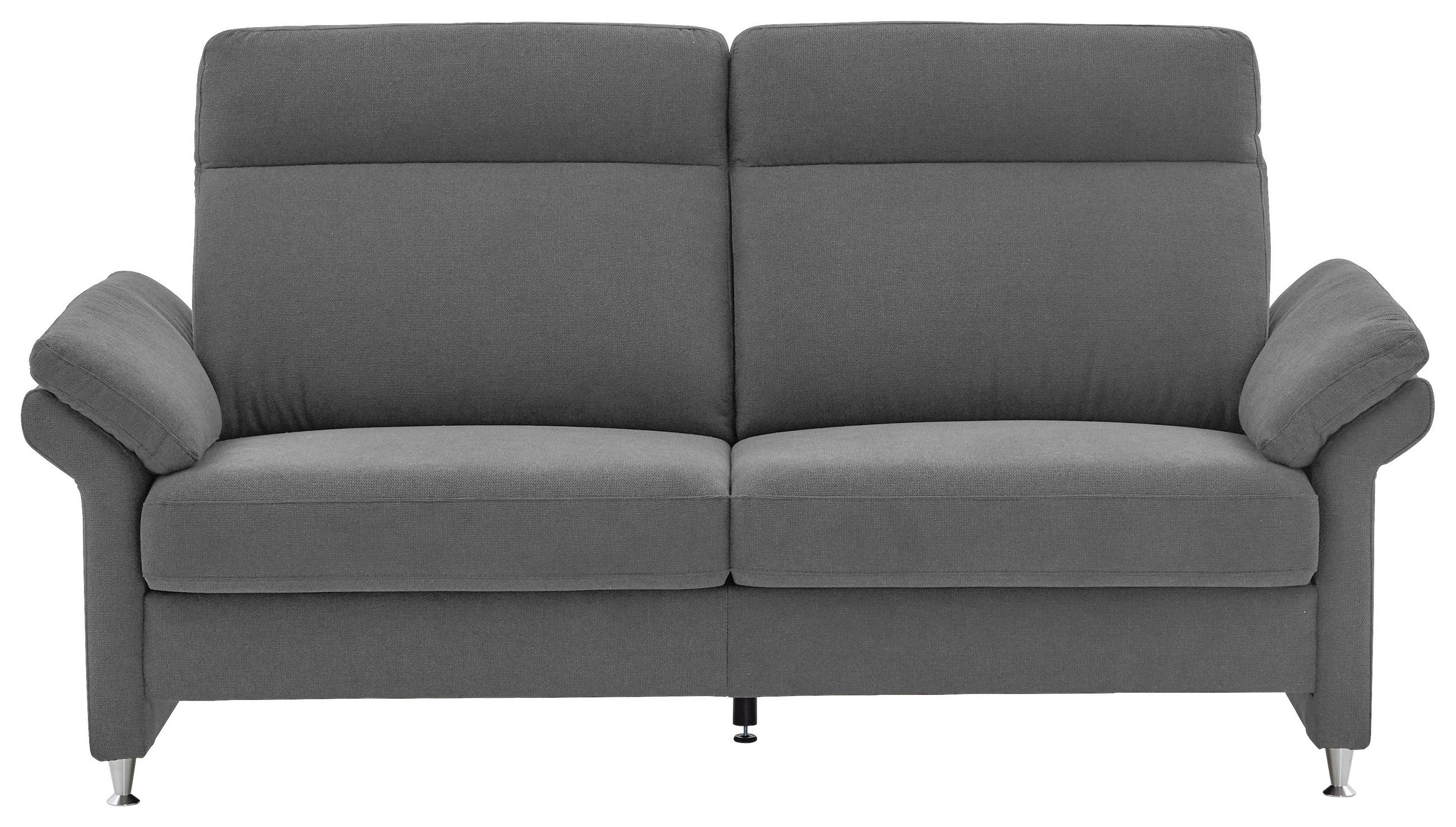 3-SITZER-SOFA in Flachgewebe Grau  - Alufarben/Grau, Modern, Textil/Metall (196/103/89cm) - Pure Home Comfort