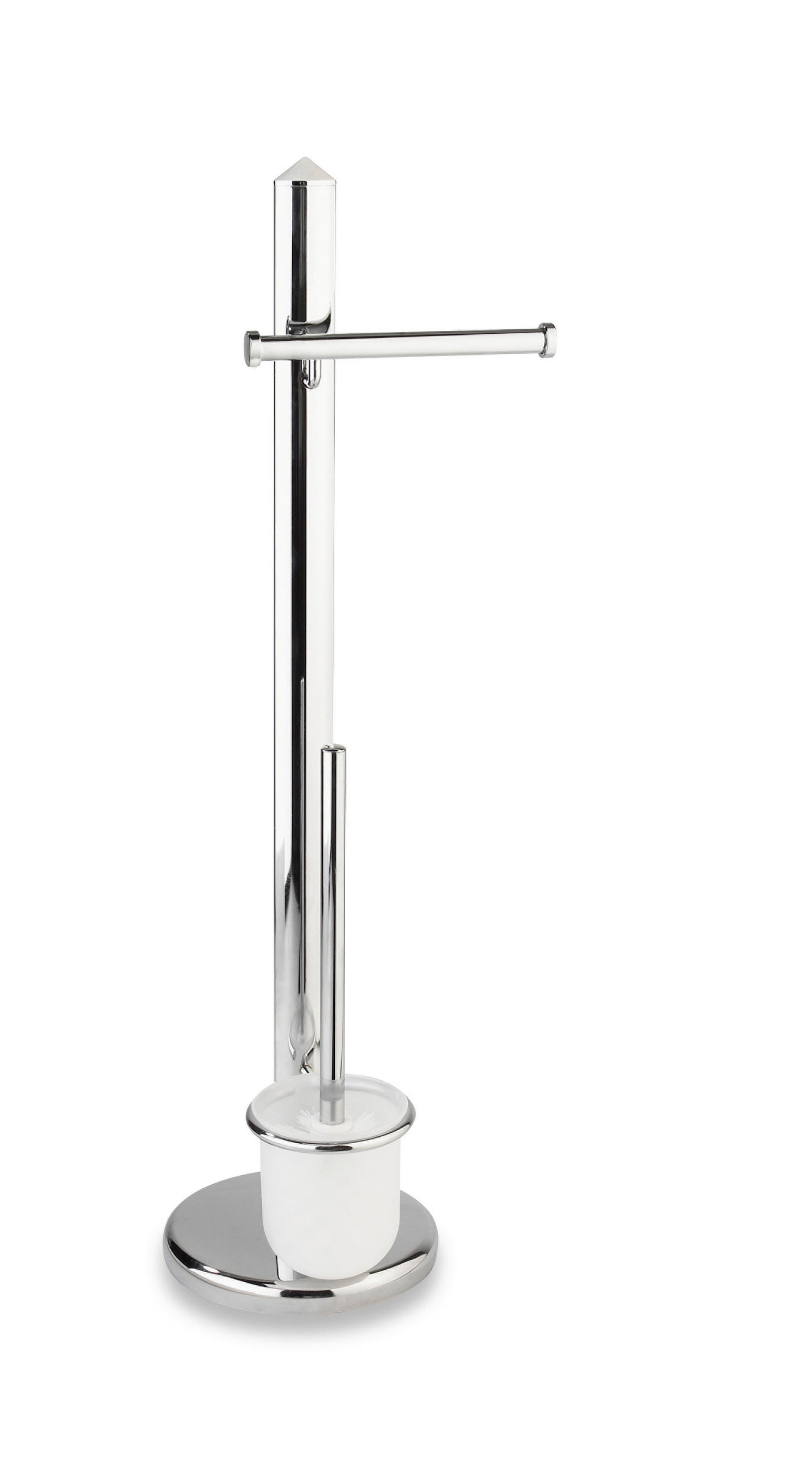 WC-BÜRSTENGARNITUR - Chromfarben/Weiß, Basics, Kunststoff/Metall (25/74,5/19cm) - Sadena