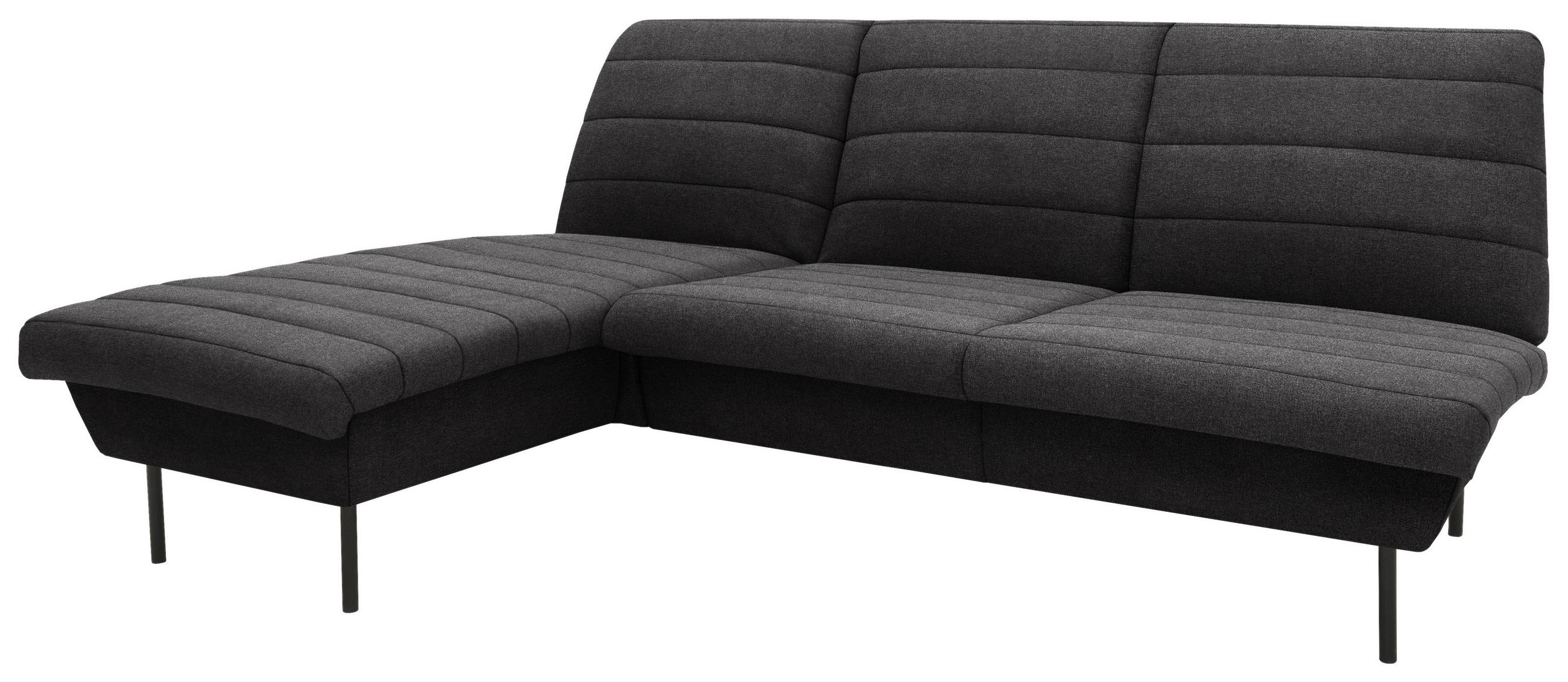 ECKSOFA Looks IX Anthrazit Webstoff  - Anthrazit/Schwarz, Design, Textil/Metall (168/214cm) - LOOKS by W.Joop