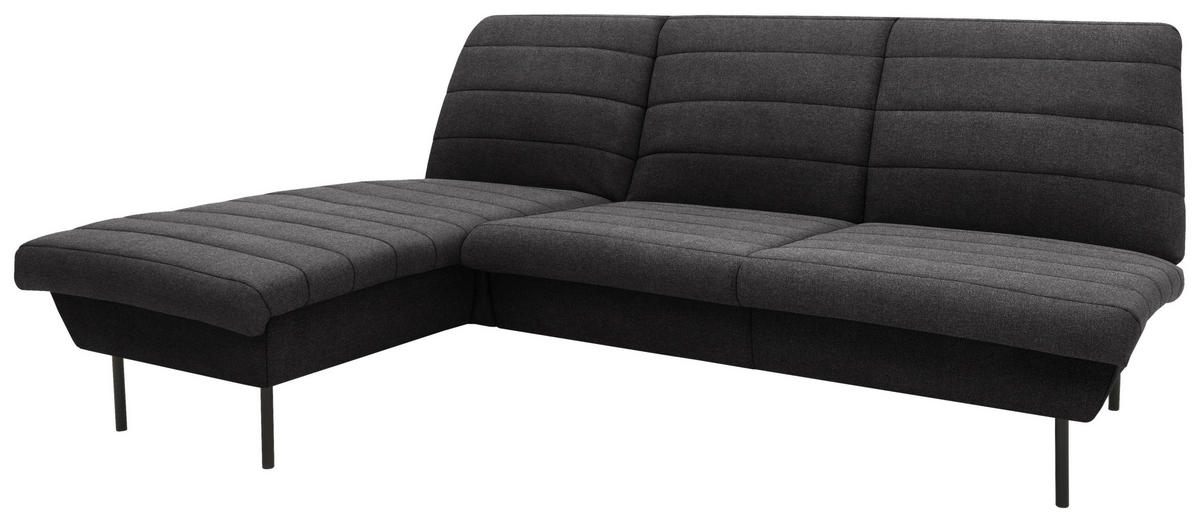 ECKSOFA in Webstoff Anthrazit  168/214 cm  - Anthrazit/Schwarz, Design, Textil/Metall (168/214cm) - LOOKS by W.Joop