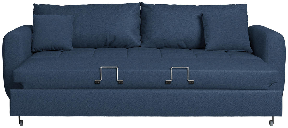 SCHLAFSOFA  in Webstoff Blau  - Blau/Schwarz, Design, Holz/Textil (236/88/101cm) - Lomoco