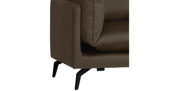 ECKSOFA in Samt Braun  - Schwarz/Braun, Design, Textil/Metall (241/200cm) - Carryhome