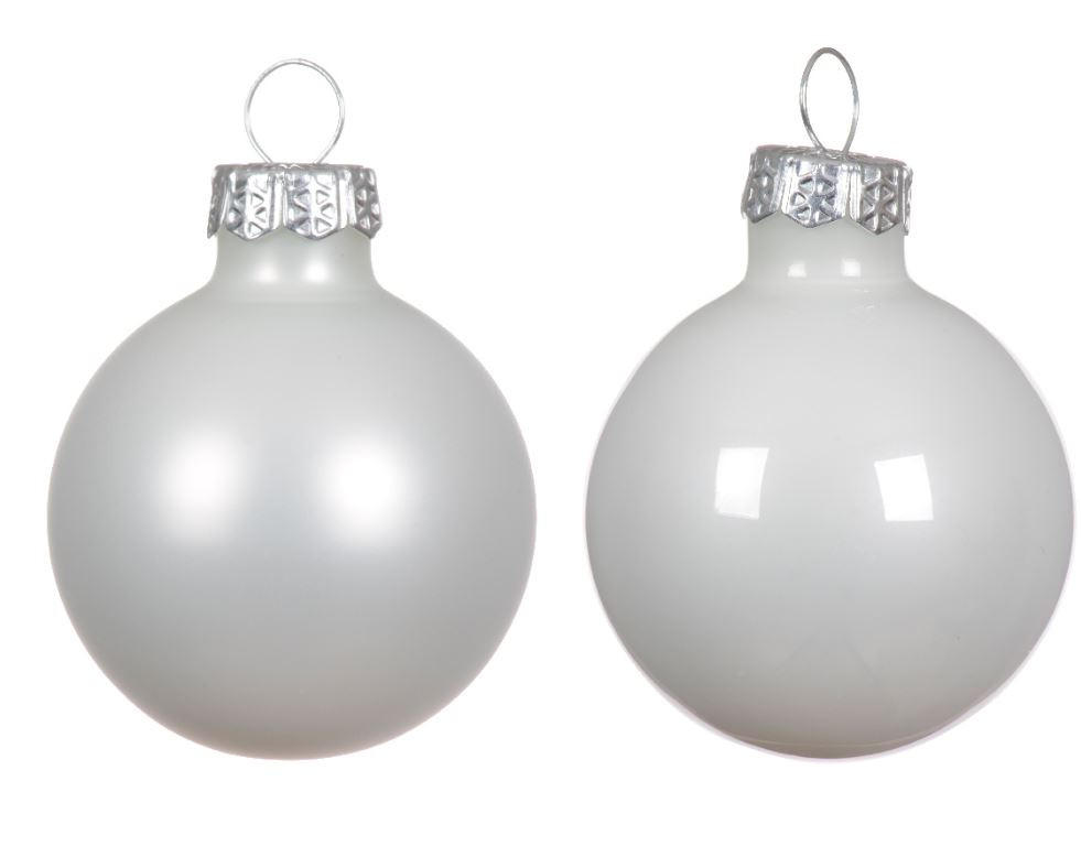 CHRISTBAUMKUGEL-SET 3,5 cm 16-teilig  - Weiß, KONVENTIONELL, Glas (3,5cm)