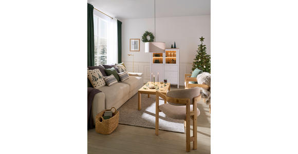 MEGASOFA  in Cord Creme  - Creme/Schwarz, MODERN, Kunststoff/Textil (278/93/112cm) - Carryhome