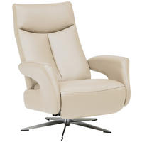 RELAXSESSEL in Leder Beige  - Chromfarben/Beige, Design, Leder/Metall (74/105/82cm) - Welnova