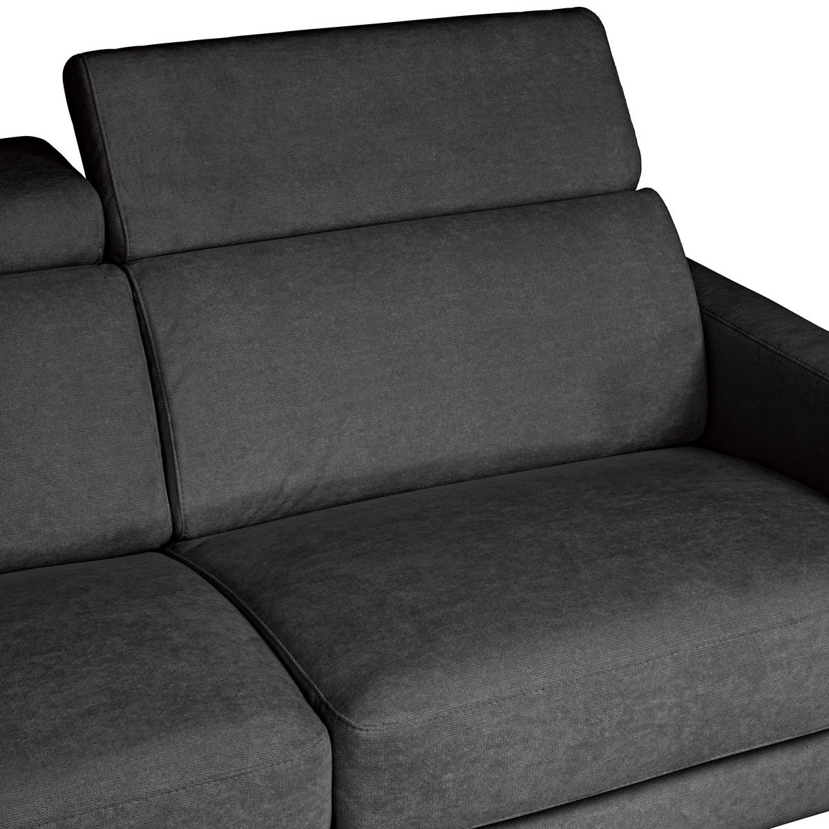 SCHLAFSOFA MIT TEMPUR MATRATZE Velours Dunkelgrau  - Dunkelgrau/Schwarz, Design, Textil/Metall (200/85-99/104cm) - Novel