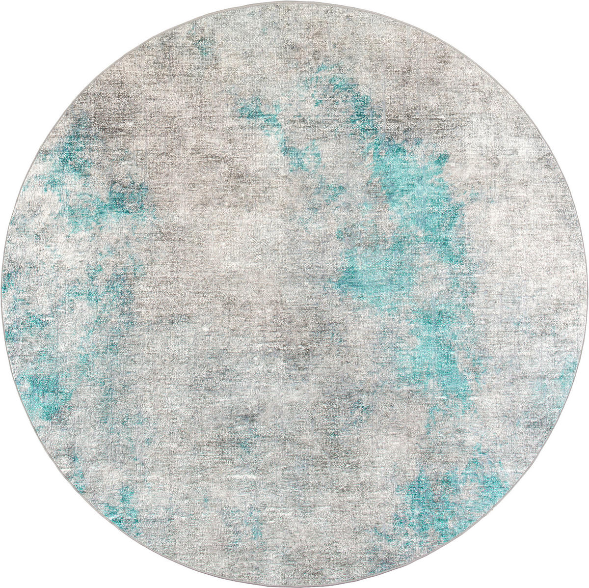 VINTAGE-TEPPICH 200 cm Ondea Onis Grau, Türkis, Hellgrau rund  - Türkis/Hellgrau, Design, Kunststoff/Textil (200cm) - Lindorug
