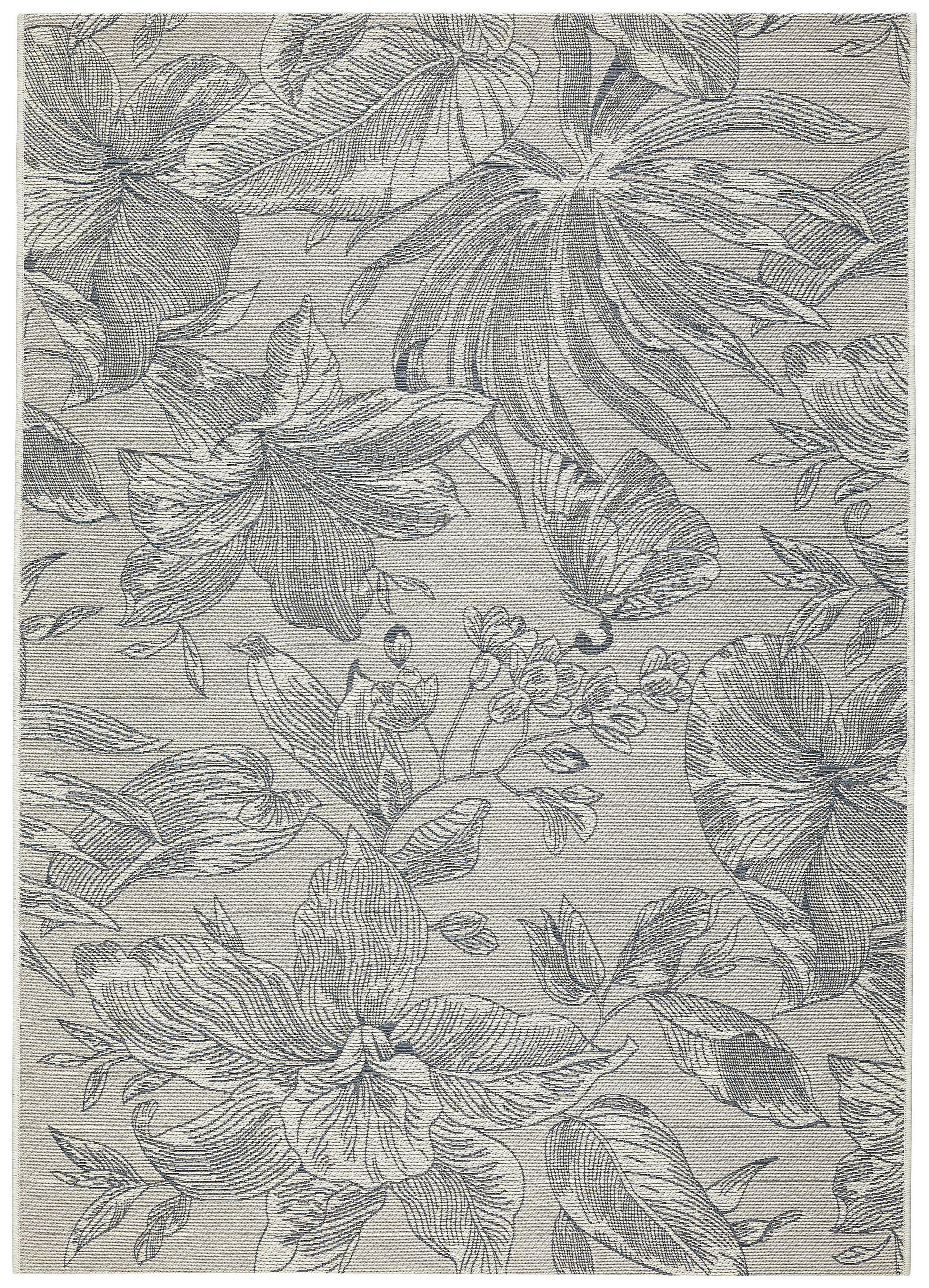 OUTDOORTEPPICH 123/180 cm Milano Blau, Silberfarben  - Blau/Silberfarben, KONVENTIONELL, Kunststoff (123/180cm) - Ambia Garden