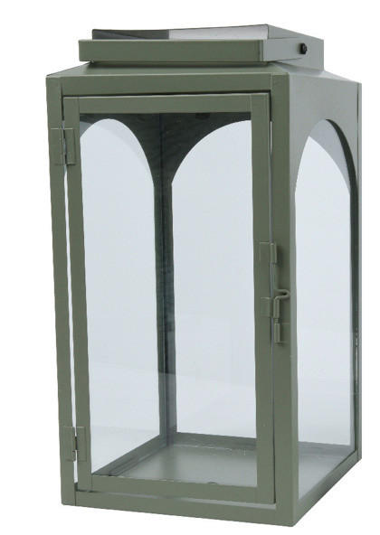 Felinar - verde, Lifestyle, sticlă/metal (18/35/18cm) - Ambia Home